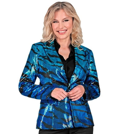 Widmann SRL Paillettenjas golven in blauw