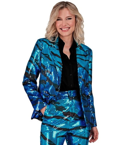 Widmann SRL Paillettenjas golven in blauw