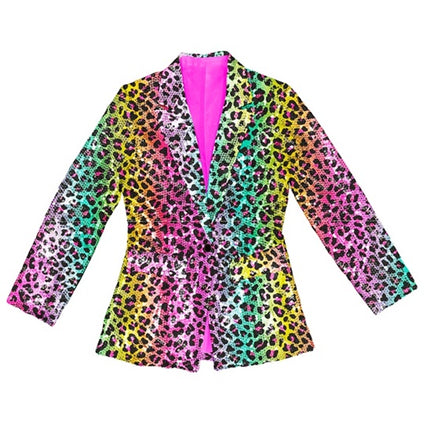Widmann SRL Paillettenjas luipaard regenboog