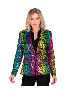 Widmann SRL Paillettenjas luipaard regenboog