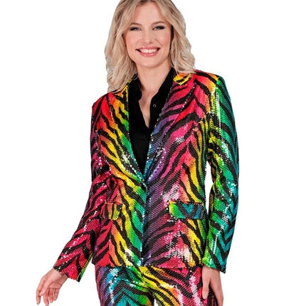 Widmann SRL Paillettenjas regenboog tijger
