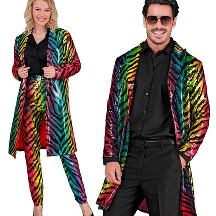 Widmann SRL Paillettenjas tijger regenboog