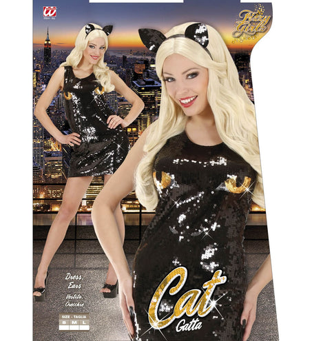 Widmann SRL Paillettenjurk zwart kattenpak Kato