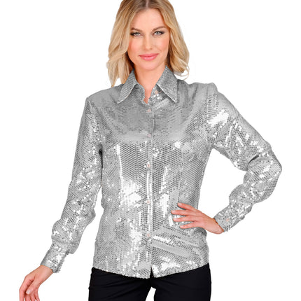 Widmann SRL Paillettenshirt dames Aike zilver