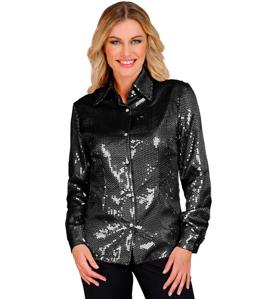 Widmann SRL Paillettenshirt dames Aike zwart