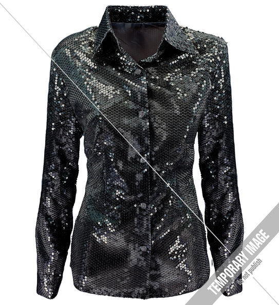 Widmann SRL Paillettenshirt dames Aike zwart