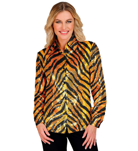 Widmann SRL Paillettenshirt dames tijger