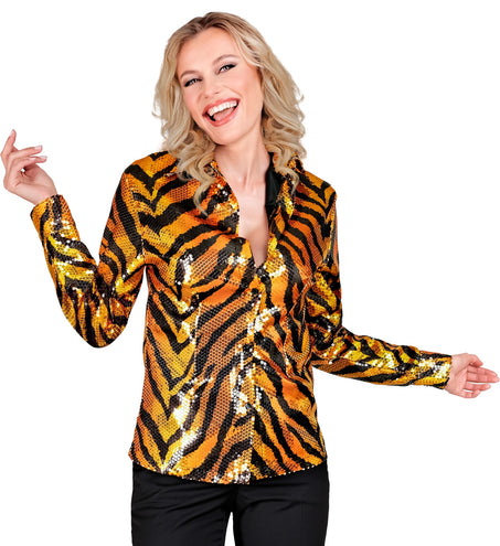 Widmann SRL Paillettenshirt dames tijger