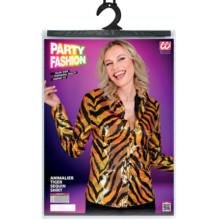 Widmann SRL Paillettenshirt dames tijger