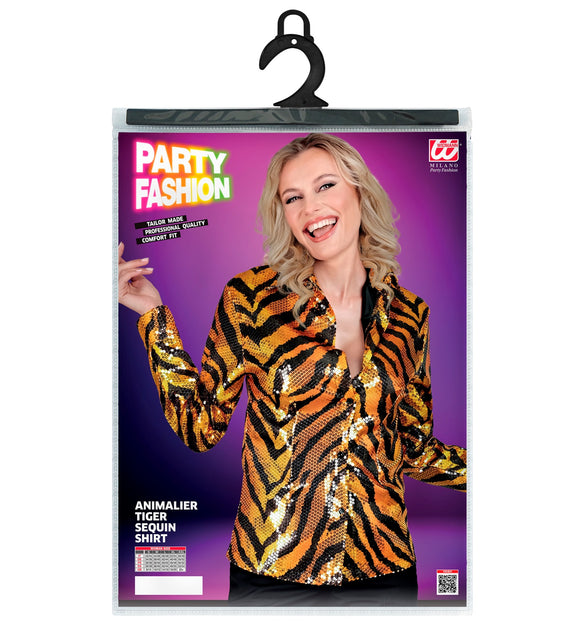 Widmann SRL Paillettenshirt dames tijger