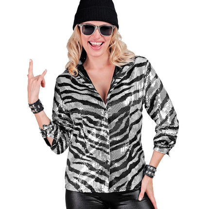 Widmann SRL Paillettenshirt dames Zebra