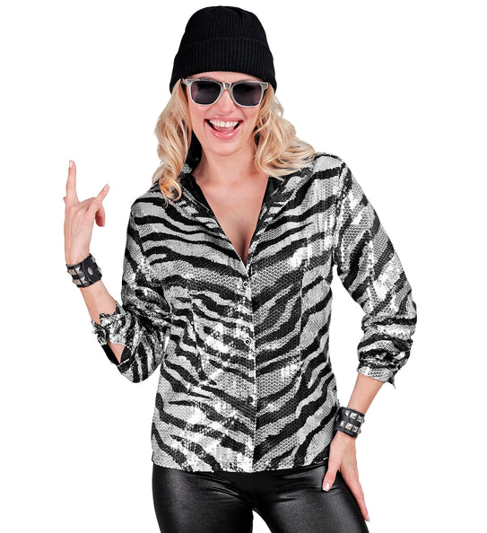 Widmann SRL Paillettenshirt dames Zebra