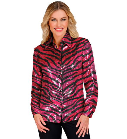Widmann SRL Paillettenshirt dames zebra pink