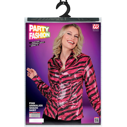 Widmann SRL Paillettenshirt dames zebra pink