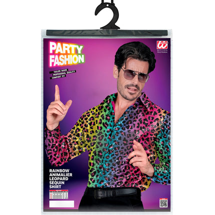 Widmann SRL Paillettenshirt heren luipaard print