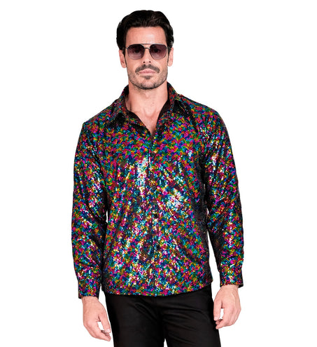 Widmann SRL Paillettenshirt heren Marco meerkleurig
