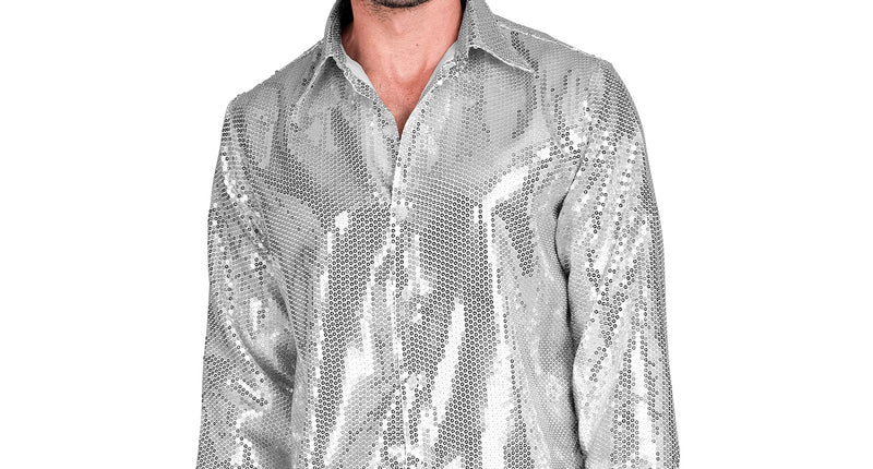 Widmann SRL Paillettenshirt heren Marco zilver