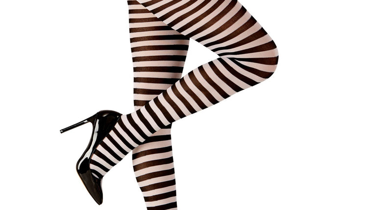 Widmann SRL panty neon zwart-wit gestreept