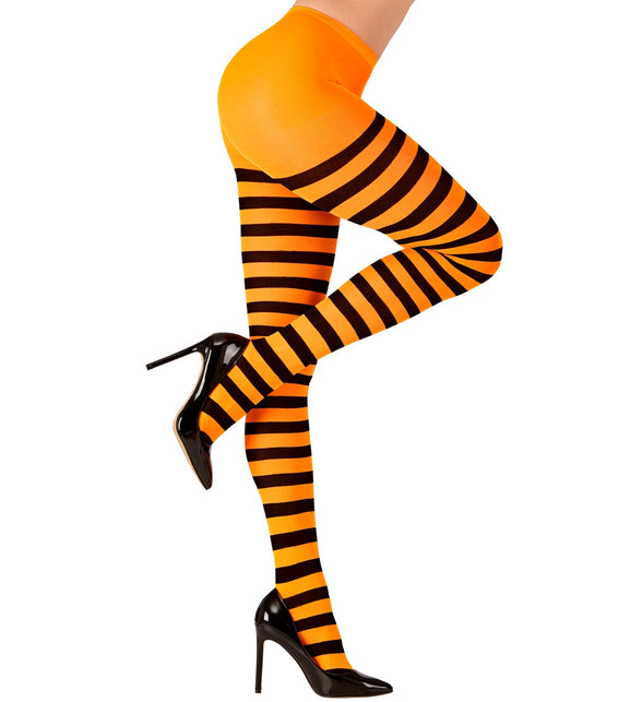 Widmann SRL Panty oranje zwart gestreept dames