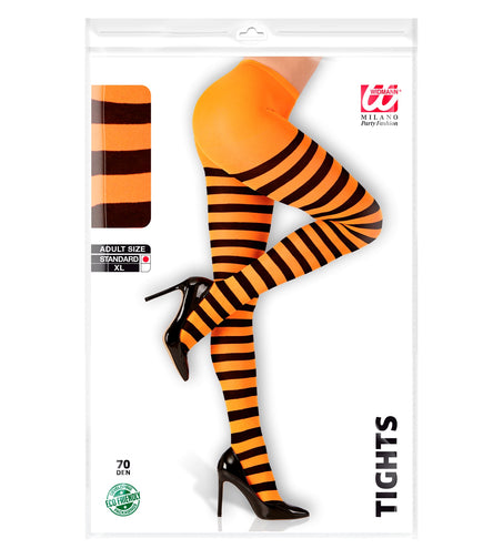 Widmann SRL Panty oranje zwart gestreept dames