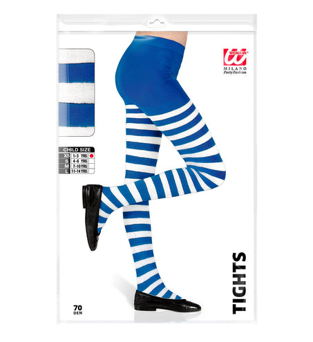 Widmann SRL Panty wit blauw gestreept kind