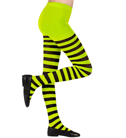 Widmann SRL Panty zwart groen gestreept kinderen