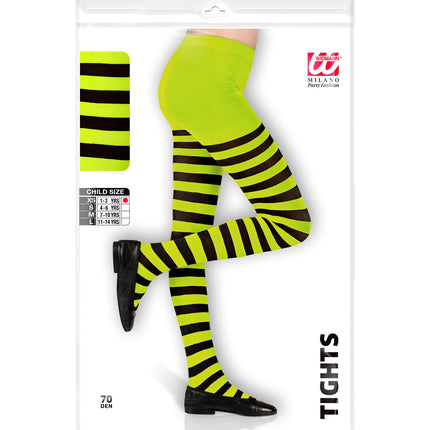 Widmann SRL Panty zwart groen gestreept kinderen