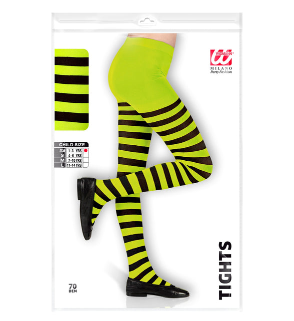 Widmann SRL Panty zwart groen gestreept kinderen