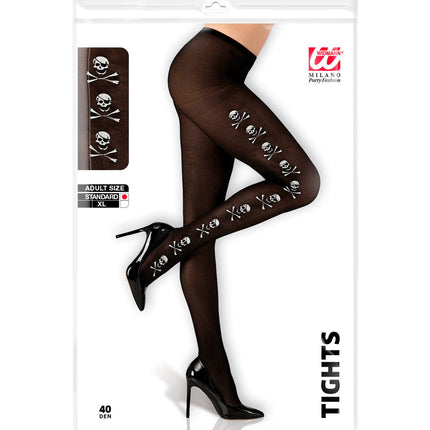 Widmann SRL panty zwart met skelet en botten