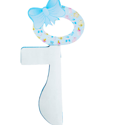 Widmann SRL Papieren blauwe fopspeen voor Baby shower