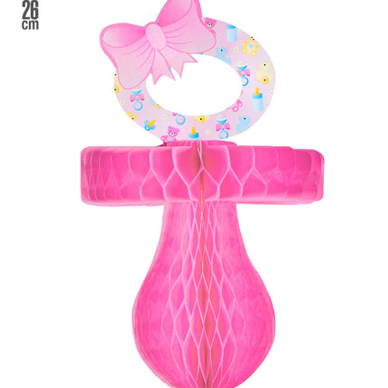 Widmann SRL Papieren roze fopspeen voor Baby shower