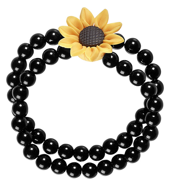 Widmann SRL Parel armband hippie met bloem