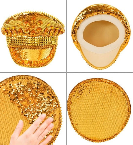 Widmann SRL Pet met juwelen en pailletten goud hoed Roos