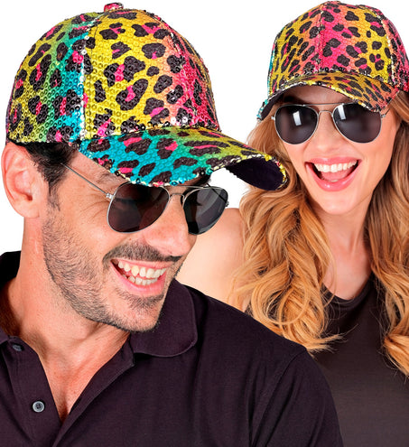 Widmann SRL Pet pailletten regenboog luipaard