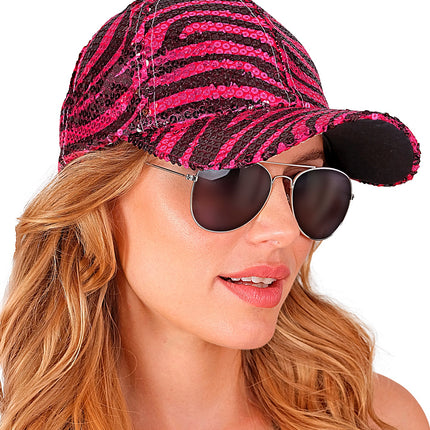 Widmann SRL Pet pailletten roze tijger