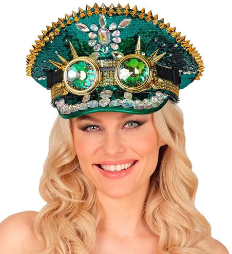 Widmann SRL Pet steampunk met kaleidoscoop bril hoed Gers