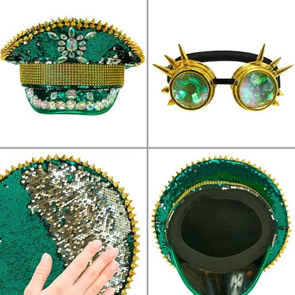 Widmann SRL Pet steampunk met kaleidoscoop bril hoed Gers