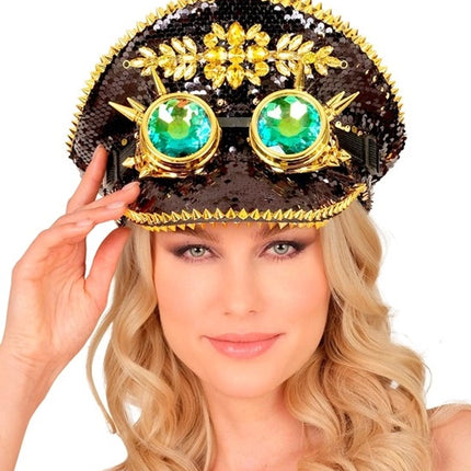 Widmann SRL Pet steampunk met kaleidoscoop bril hoed Guus