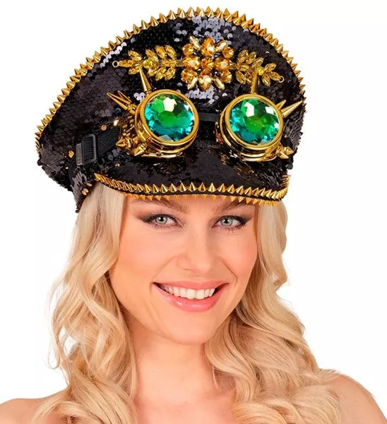 Widmann SRL Pet steampunk met kaleidoscoop bril hoed Guus