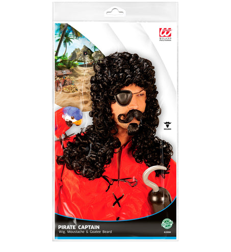 Widmann SRL Piraten pruik zwart met krullen