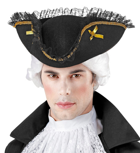 Widmann SRL Piraten tricorn met gouden decoratie en kant