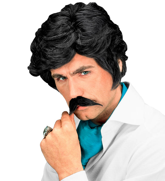 Widmann SRL Playboy pruik met snor zwart