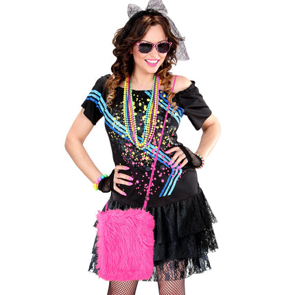 Widmann SRL Pluche handtas in neon roze