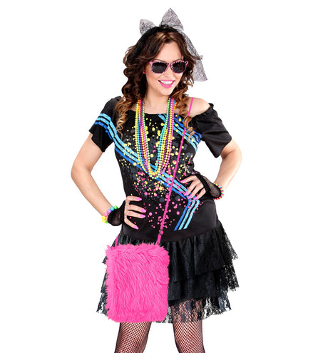 Widmann SRL Pluche handtas in neon roze