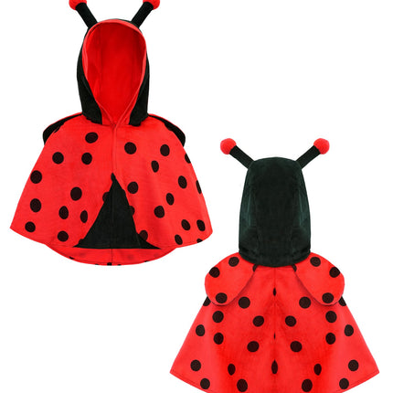 Widmann SRL Pluche poncho met muts lieveheersbeestje