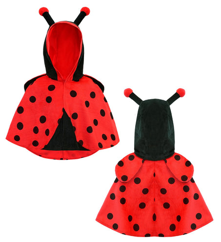 Widmann SRL Pluche poncho met muts lieveheersbeestje