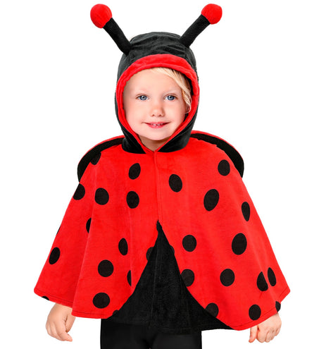 Widmann SRL Pluche poncho met muts lieveheersbeestje