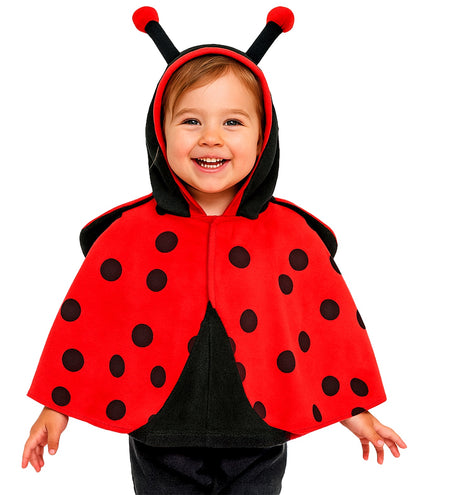 Widmann SRL Pluche poncho met muts lieveheersbeestje