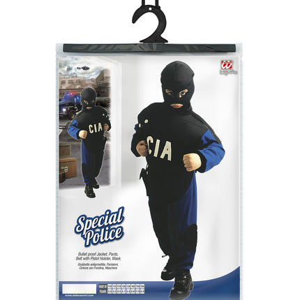 Widmann SRL Politie pak CIA jongen maat 128cm
