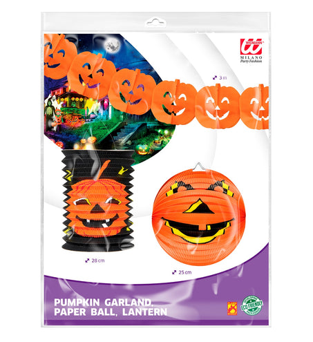 Widmann SRL Pompoen decoratie slinger 3 delig